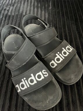 Adidas Black Velcro Strap Sandals